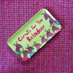 Festive Reindeer Holiday Melamine Tray